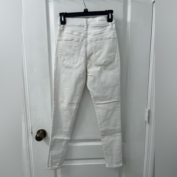 Express High Waisted White Supersoft Skinny Jeans (Size 0) - Picture 9 of 12